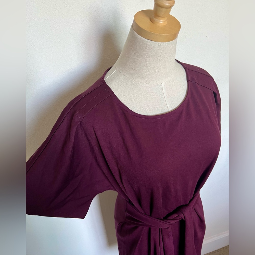 Express Rich Purple Belted Dress - Picture 2 of 3
